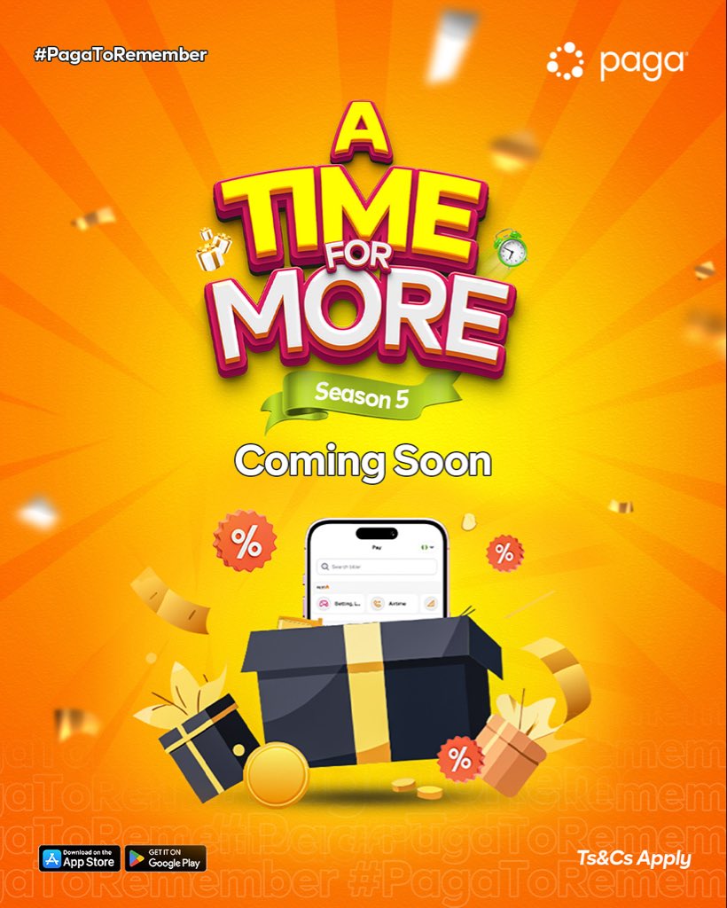 Back. Bigger. Better!

This season around, expect the best deals you'll forever remember. 😉

99% ready to drop. Don’t miss it!

#Paga #ATimeForMore #Season5 #EmberSeasons #Ember #PagaToRemember