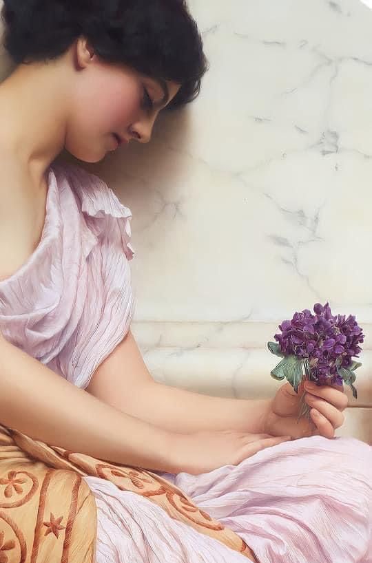🌼La comprensione reciproca non riguarda solo le parole ma anche le pause...

#ArteYArt
John William Godward 
"Violets, sweet violets" 💜