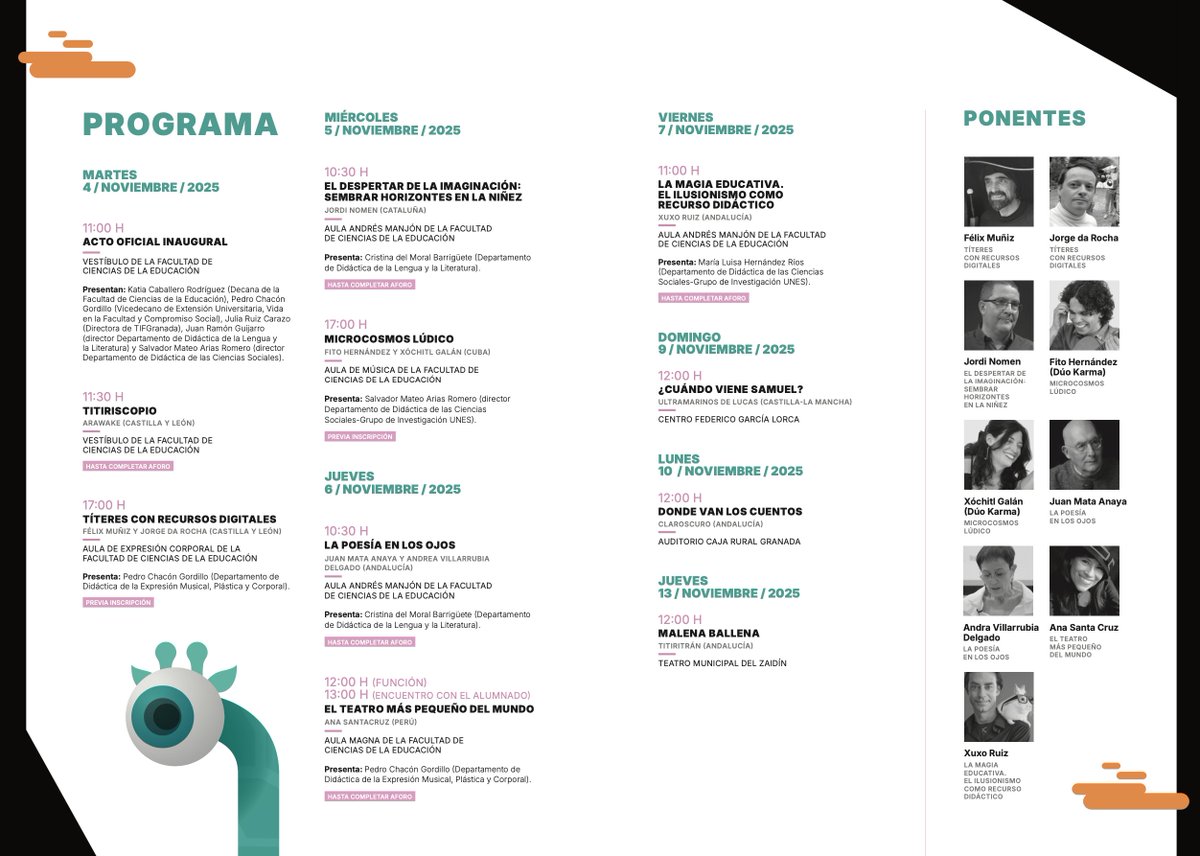 Mañana comienzan las 8º Jornadas Profesionales de <a href="/tifgranada/">TIF Granada</a> en la Universidad de Granada <a href="/CanalUGR/">Universidad Granada</a>  espacio para la reflexión y la educación en las artes escénicas  campaign-index.com/view.php?J=892…
