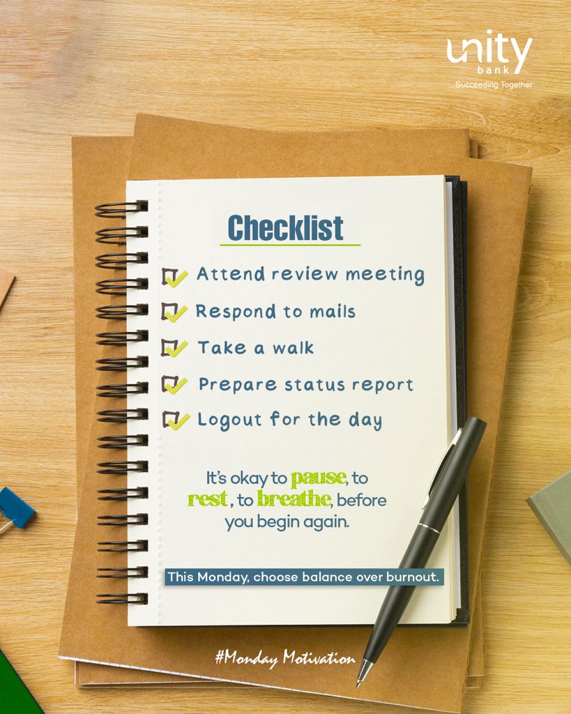 UnityBankPlc's tweet image. Real productivity lies in knowing when to pause, breathe, and recharge. 

Balance over Burnout ✅

#MondayMotivation #SucceedingTogether