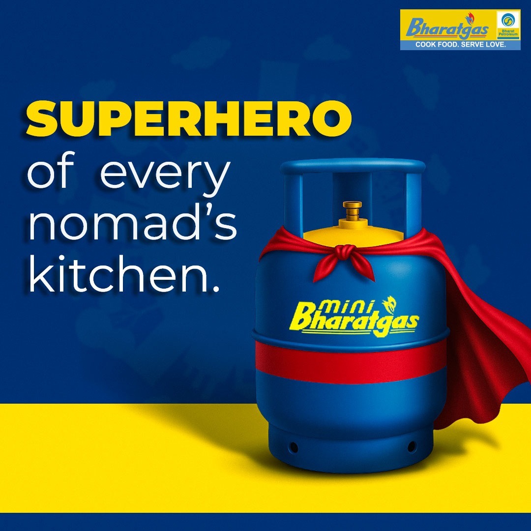 BPCLLPG's tweet photo. Wherever your adventures take you, great food comes along for the ride. Bharat Gas Mini – compact, reliable, and always ready – is all a nomad’s kitchen truly needs.
#BharatGas #GasCylinder #BharatGasMini #MiniGasCylinder #CookingOnTheGo #PortableKitchen https://t.co/PlZKvTp15m