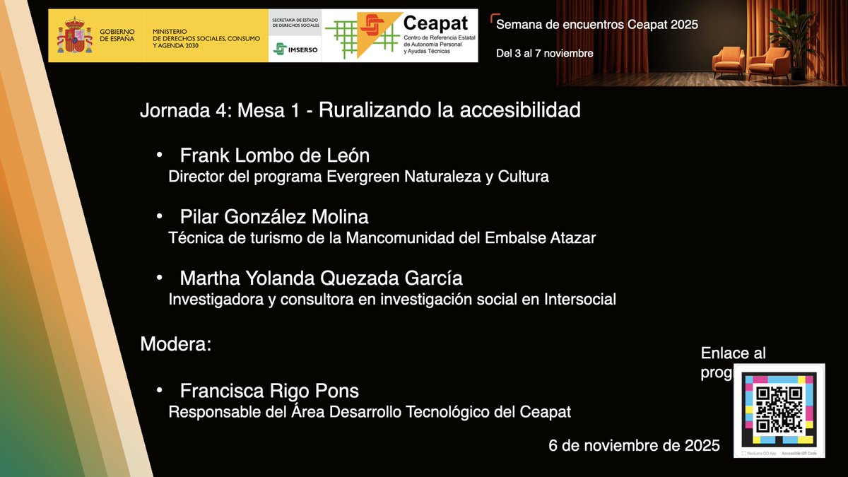 MYQuezada's tweet photo. 🔝Esta semana tengo la suerte de participar en la Semana de encuentros del @Ceapat para hablar sobre #accesibilidad en el entorno rural. https://t.co/TQ4hRAmPyZ