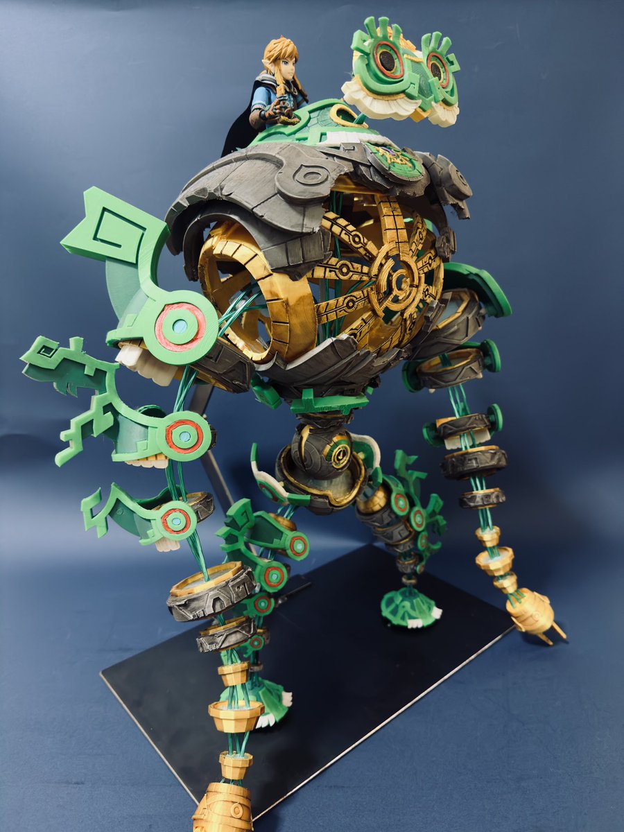 dz3dmodel43311's tweet image. figmaリンク搭乗サイズのミネルゴーレム、完成しました。

モデリングはautodeskfusion、bambu P1sにてフルカラープリント。
塗装はスミ入れのみです。

#ゼルダものづくり部　#封印戦記