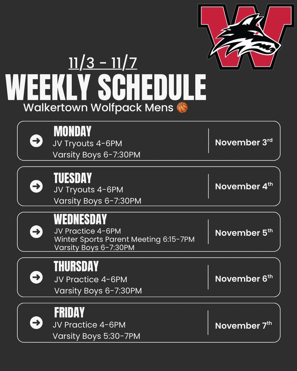 Schedule for this week ! 🏀