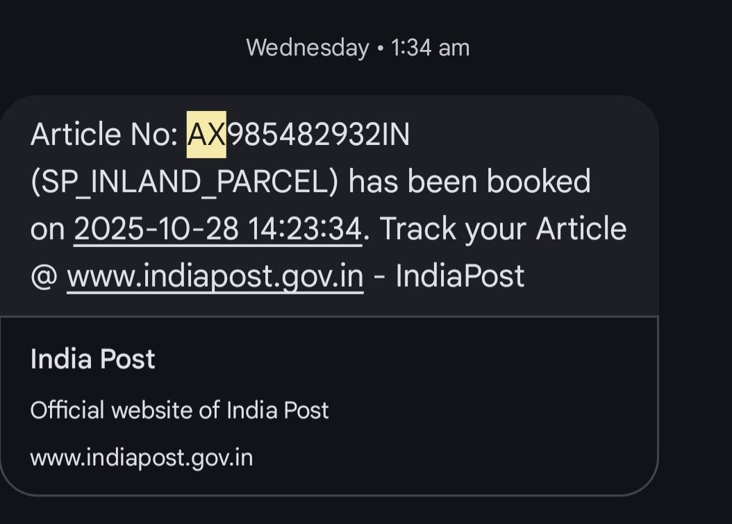 DeepRay92075642's tweet photo. Dear @IndiaPostOffice im tracking my percel for the last 4 days and its showing nothing. Please help me on that . https://t.co/eyBPNQygGc