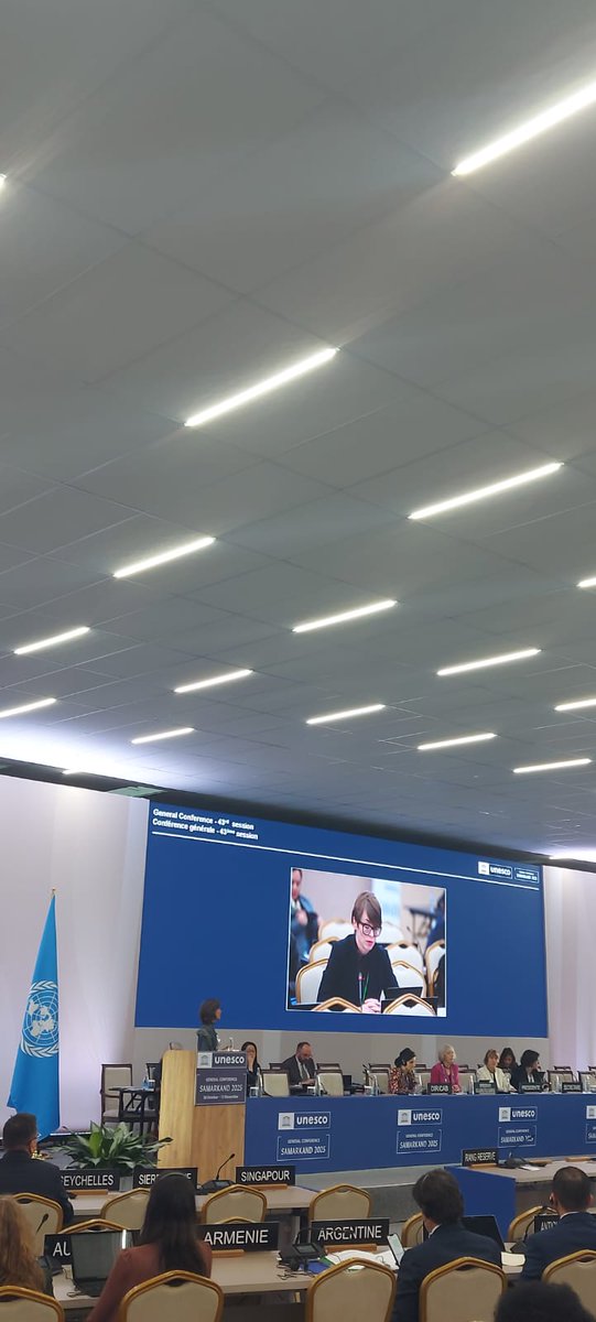 Latvia🇱🇻 <a href="/UNESCO/">UNESCO 🏛️ #Education #Sciences #Culture 🇺🇳</a>  43th session of General Conference stands for the protection of the right to education in the occupied Palestinian territories. "Education work supported by international organizations is part of sustainable peace building process."🕊