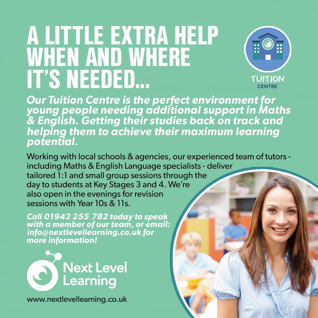 Our dedicated #tuition centre helps us work #DIRECT with #NorthWest #schools and #LocalAuthorities like <a href="/ManCityCouncil/">Manchester City Council</a> &amp; <a href="/WiganCouncil/">Wigan Council</a> who've identified #Students needing extra support in #maths and #EnglishLanguage. Call 01942 255 782 for more or visit: nextlevellearning.co.uk/contact/