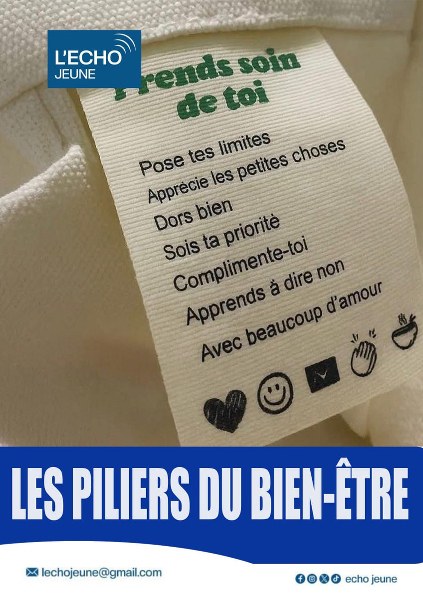 JeuneEcho's tweet photo. Nouvelle semaine, nouvelle vibe 💫  
Jeunes, n’oubliez pas : le vrai power, c’est d’être bien dans sa tête et dans son cœur. ❤️  

Prenez soin de vous, reposez-vous, avancez avec paix.  
Votre bien-être, c’est votre super-force 💪  
#LEchoJeune #BienÊtre #DébutDeSemaine https://t.co/oeBzKeFk5c