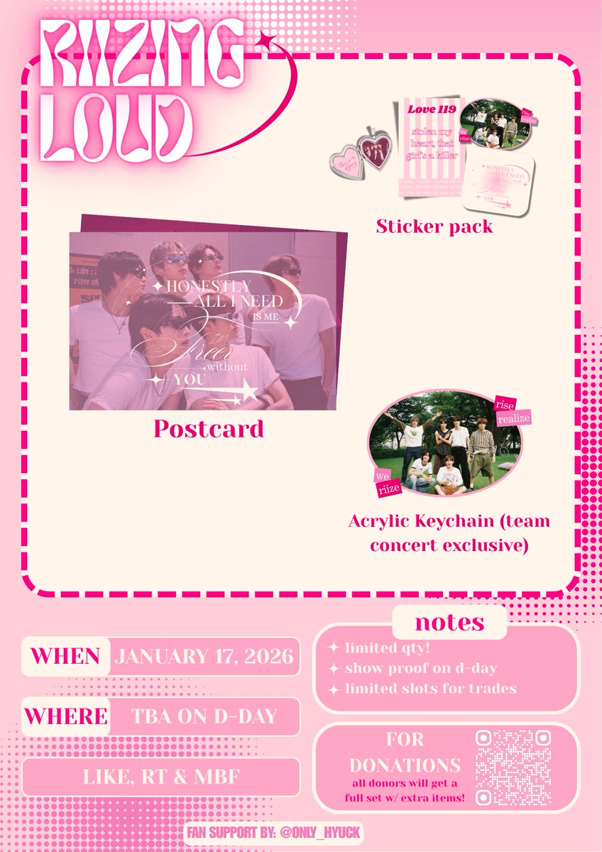 only_hyuck's tweet photo. ⋆·˚ ༘ * 𝓡𝓲𝓲𝔃𝓲𝓷𝓰 𝓛𝓸𝓾𝓭 𝓲𝓷 𝓜𝓪𝓷𝓲𝓵𝓪  ⋆·˚ ༘ *  
✧.* a fan support for #RIIZE  
✧.*  like, rt, mbf 
✧.* must have ticket to acquire acrylic keyring  

See you on Jan. 17!!  

#PamigayniCols
#RIIZINGLOUD_IN_MANILA 
#RIIZINGLOUDInManila https://t.co/jww1mmsr7g