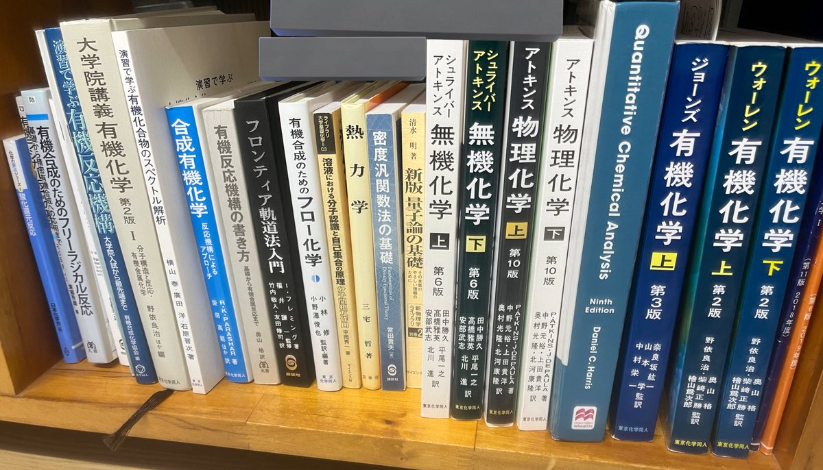 bustrip11's tweet image. ラボの部屋移動で思ったが、我ながら中々に均整の取れた良い本棚である…(身についているとは言っていない)