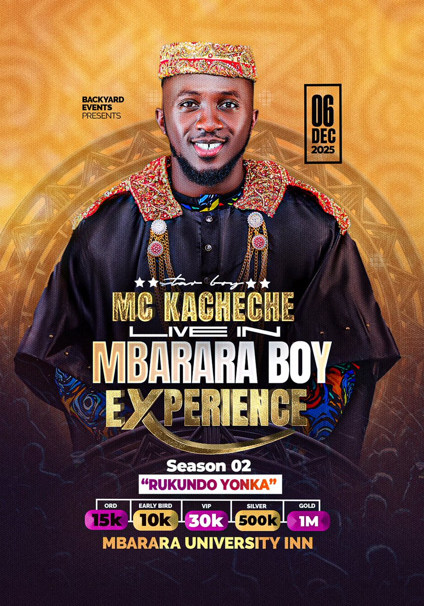 nimipamela0's tweet photo. Mc Kacheche is going to make history again come 6th Dec at University lnn 🎉🥳 

#MbararaBoyExperienceSn2 https://t.co/zJOooRSuzS