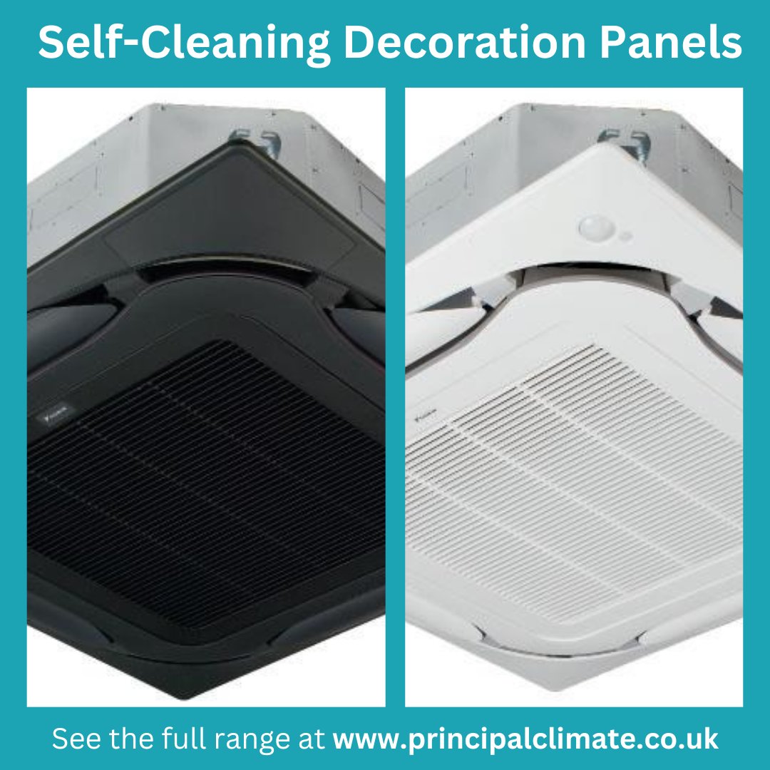 PrincipalClima1's tweet image. Daikin&apos;s self-cleaning decoration panels for Roundflow cassettes remove the need to open the cassette to clean it.

&amp;gt; Energy savings up to 50%
&amp;gt; Lower maintenance bills
&amp;gt; Clean with a vacuum cleaner at floor level

Please call for a quotation - 01462 435686 #hvacwholesaler