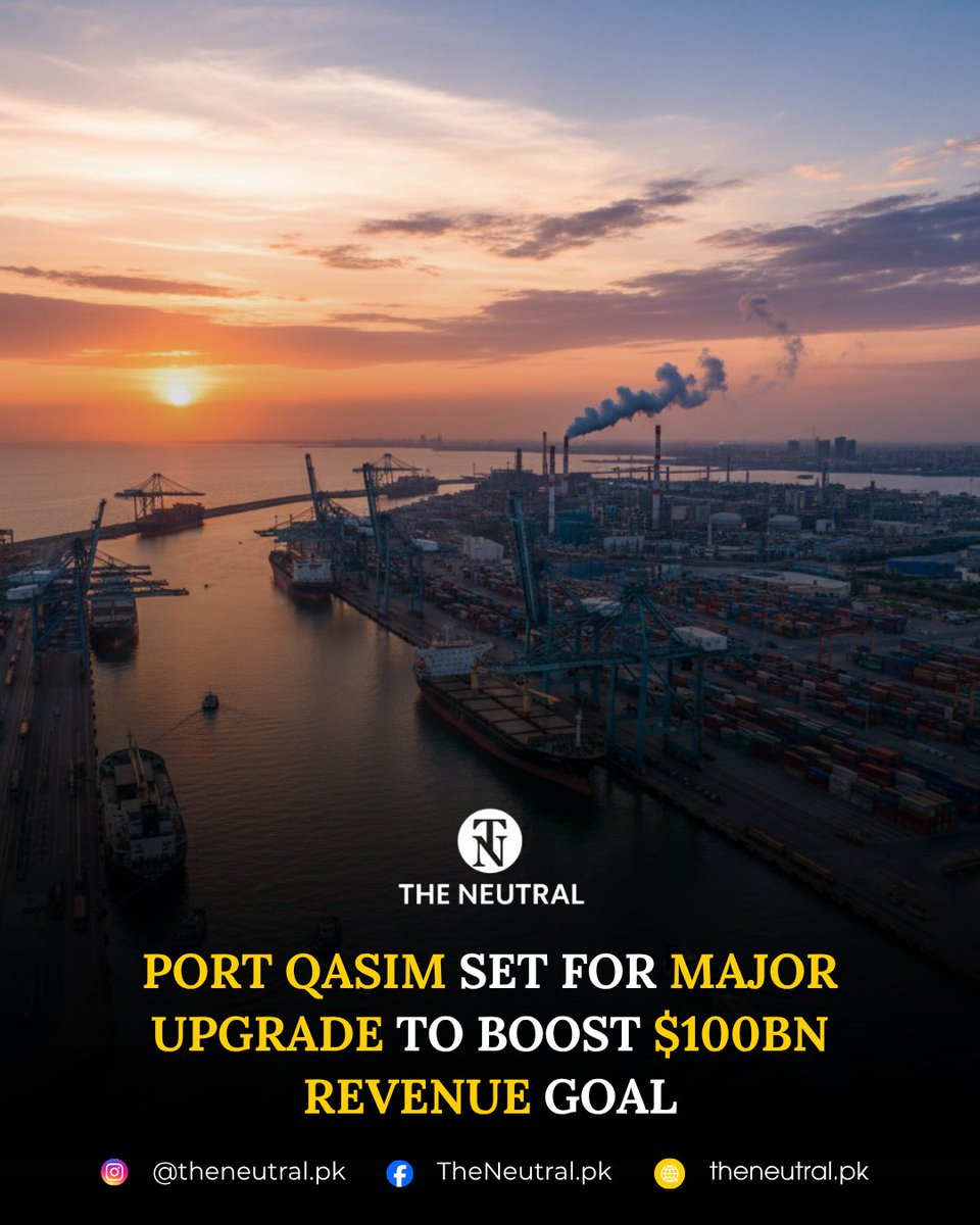 TNeutralpk68070's tweet image. Port Qasim Set For Major Upgrade To Boost $100Bn Revenue Goal

Read more:theneutral.pk/port-qasim-to-…

#theneutral #PortQasim #MaritimeDevelopment #PakistanEconomy #TradeHub #IndustrialGrowth #InfrastructureUpgrade #EconomicBoost #ShippingIndustry #RevenueTarget