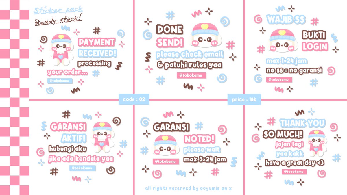 ooyumie's tweet photo. help repost please, thank u : 🍀 ! 

halooo, aku kembali membawa rs sticker pack yang bisa ditake dengan price tertera. sudaa free retext for all spess ba juga yaps, lesgooo cek alt for more n ketuk dm ku jika berminat iaw : 🌟 ! 

#zonauang
https://t.co/2QQaDtXzmX