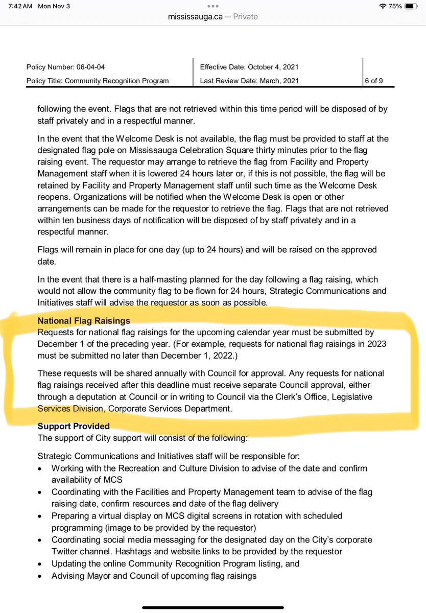 Good question <a href="/JonFraserTF/">Jon Fraser</a>.

Good question @jonfraserTF! 
Per city dox, authorization for national flag raising must be approved by city council. This apparently did not happen.
Sadly, politicians these days work for whoever gives them their vote.