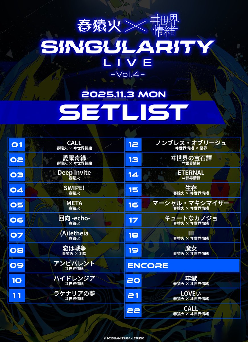 ライフソフト4つ 神椿後楽園戦線2025 2DAYS 終演 ______ セットリスト公開