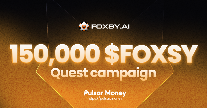 The <a href="/foxsy_ai/">Foxsy</a> Season 4 Quest just started on PulsarMoney

Join below to complete tasks &amp; earn part of the 150,000 $FOXSY prize pool.

→ mvx.pulsar.money/quests/foxsy-5

<a href="/PulsarMvX/">ᕈulsar on MultiversX</a> send 70 FOXSY to 1 reaction