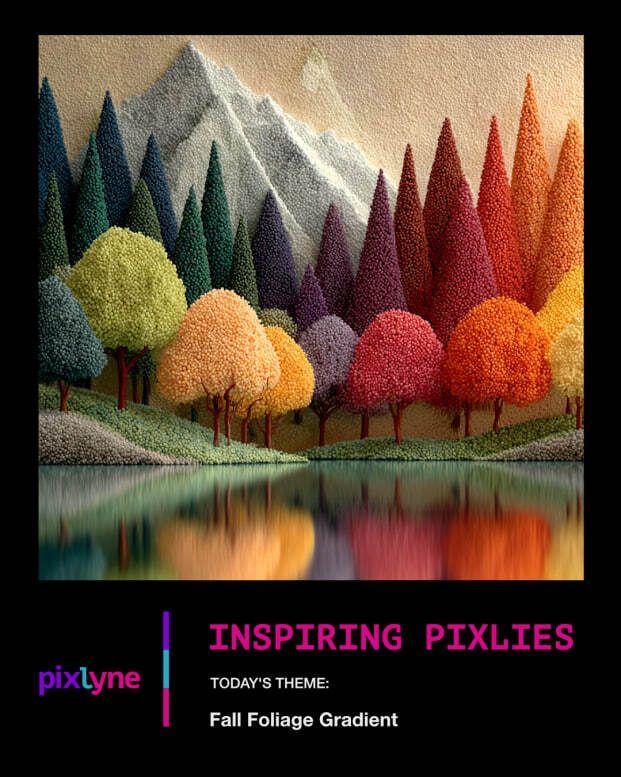 WeArePixlyne's tweet image. ✨INSPIRING PIXLIES✨
🍁 Fall Foliage Gradient 🍂

A slow fade from green to gold and crimson...autumn&apos;s greeting in gradients of richness and grace 🌳🍂

Every leaf a note in nature’s seasonal symphony. 🎨

#pixlyneinspirations #pixlyne #whatsyourmedium