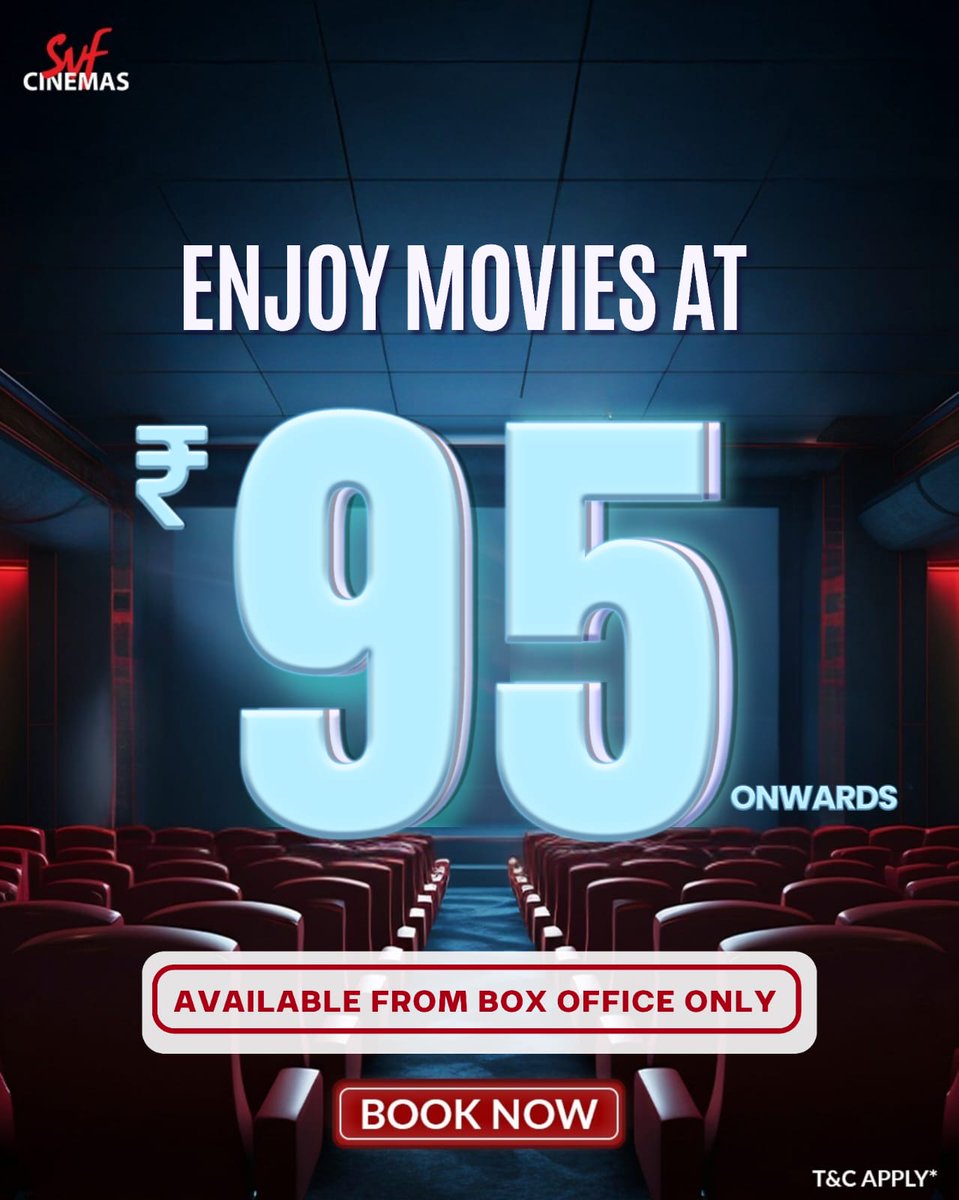 svf_cinemas's tweet photo. বড়পর্দায় বড় deal
তোমাদের favourite সিনেমার ticket এখন মাত্র ৯৫ টাকায়*
#SVFCinemas #BlockbusterOffer #TicketOffer #Entertainment
*T&C Applied https://t.co/sA2vHFfFsH
