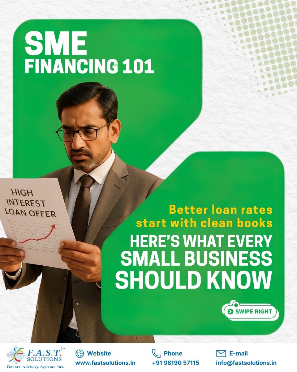 FASTSolutionsI1's tweet image. Got a messy financial record? Don&apos;t let it cost you! 📊💸 Clean compliance = better loan rates. 
Get your books in order and unlock growth with Fast Solutions. Smarter financing starts here! 

#SMEFinancing #CleanCompliance #FinancialFreedom #BusinessGrowth #LoanRates