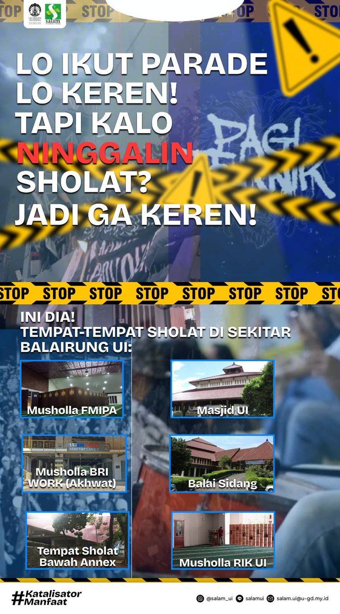 Selamat berpesta rakyat ui! di Parade esok, kawan-kawann semua!!

Jangan lupa selalu dijaga sholat dan staminanya ✨🚀