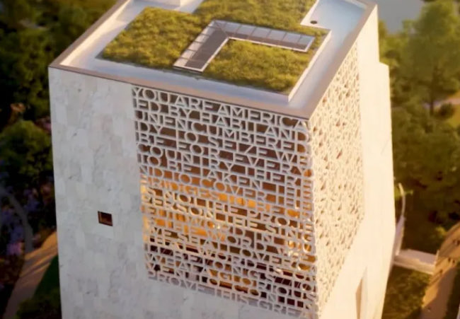 The Obama Presidential Center last weekend: Still under construction, with one of its most distinctive features—words from one of Obama’s most notable speeches—still to be put in place. The center opens next year.