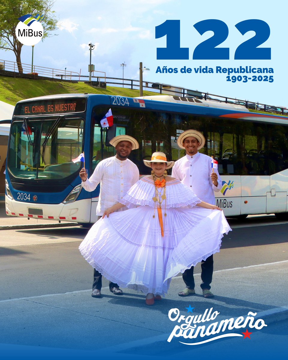 Este 3 de Noviembre, Panamá conmemora 122 años de vida republicana.

En MiBus, nos movemos con el orgullo de una nación entera. Nos sentimos honrados de ser parte del viaje de nuestro país, transportando a los panameños que, llenos de patriotismo, salen a celebrar el nacimiento