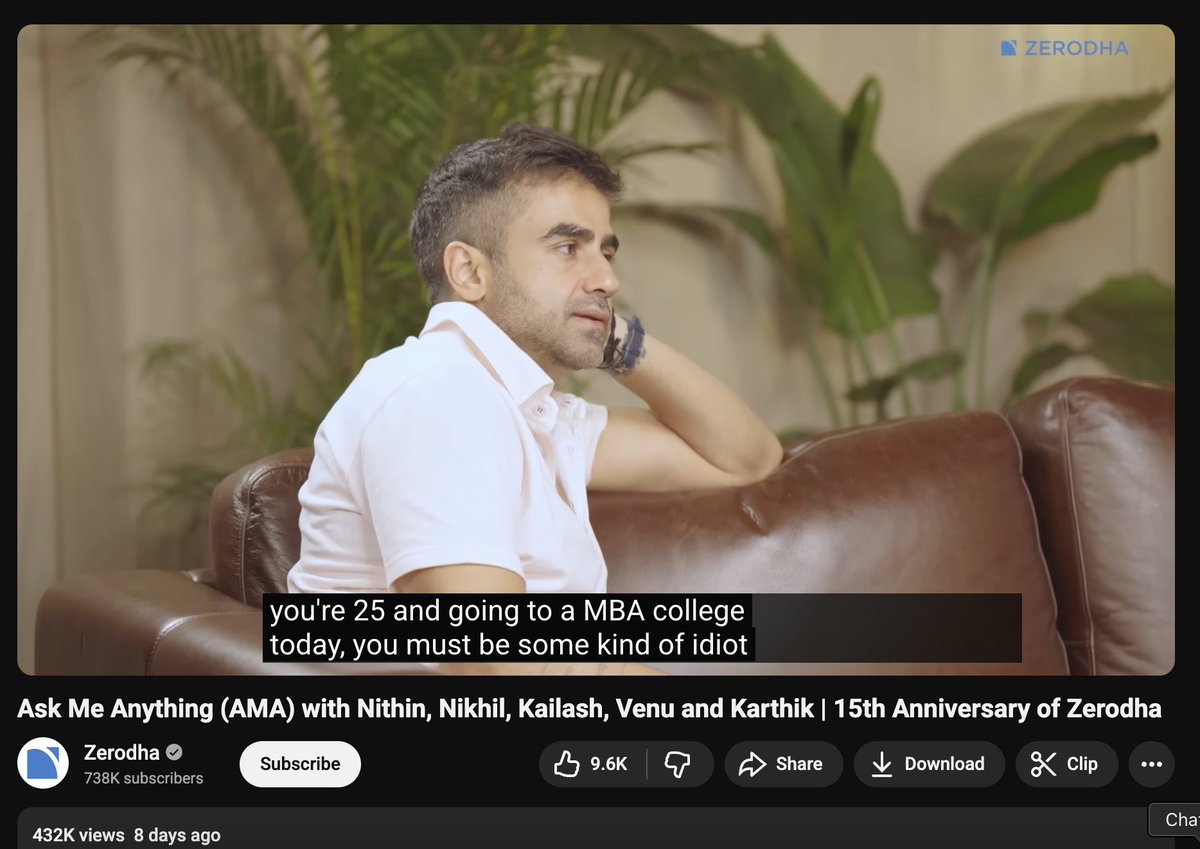 GabbbarSingh's tweet image. “If you are 25 and going for an MBA, you must be an idiot”

Often one mistakes the masses for the Top 1%. An MBA degree is just a salary booster in India. Majority of people want to live a risk free life, raise kids, buy some real estate, claim the status of “settled” and pass…