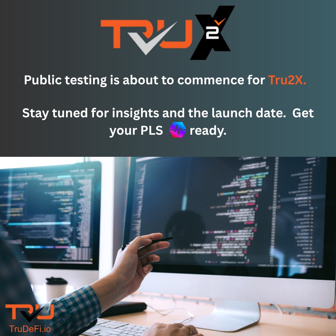 We are getting close.  Crypto is about to have a new DeFi tool available, starting on PulseChain.  <a href="/TruDeFi_io/">TruDeFi.io | TRU2X #PLS Utility Modules</a> is about to begin our public validation  test on main net with Tru2X.  Check out our TG for more info t.me/Tru_P2X   Get your $PLS ready