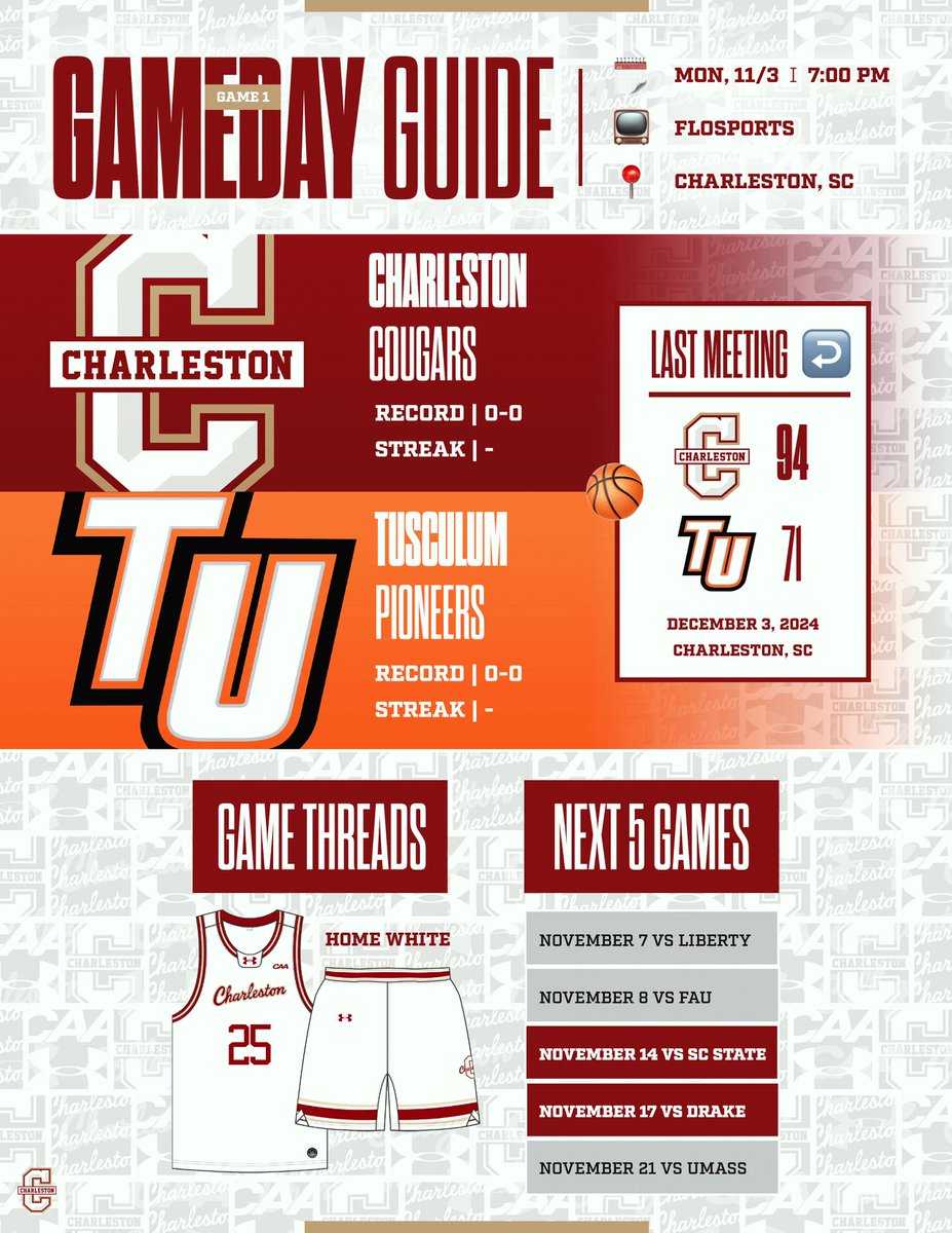 GAME 1 for the Cougs! Can’t wait to see TD Arena jumping tonight. 
#GameDayGuide