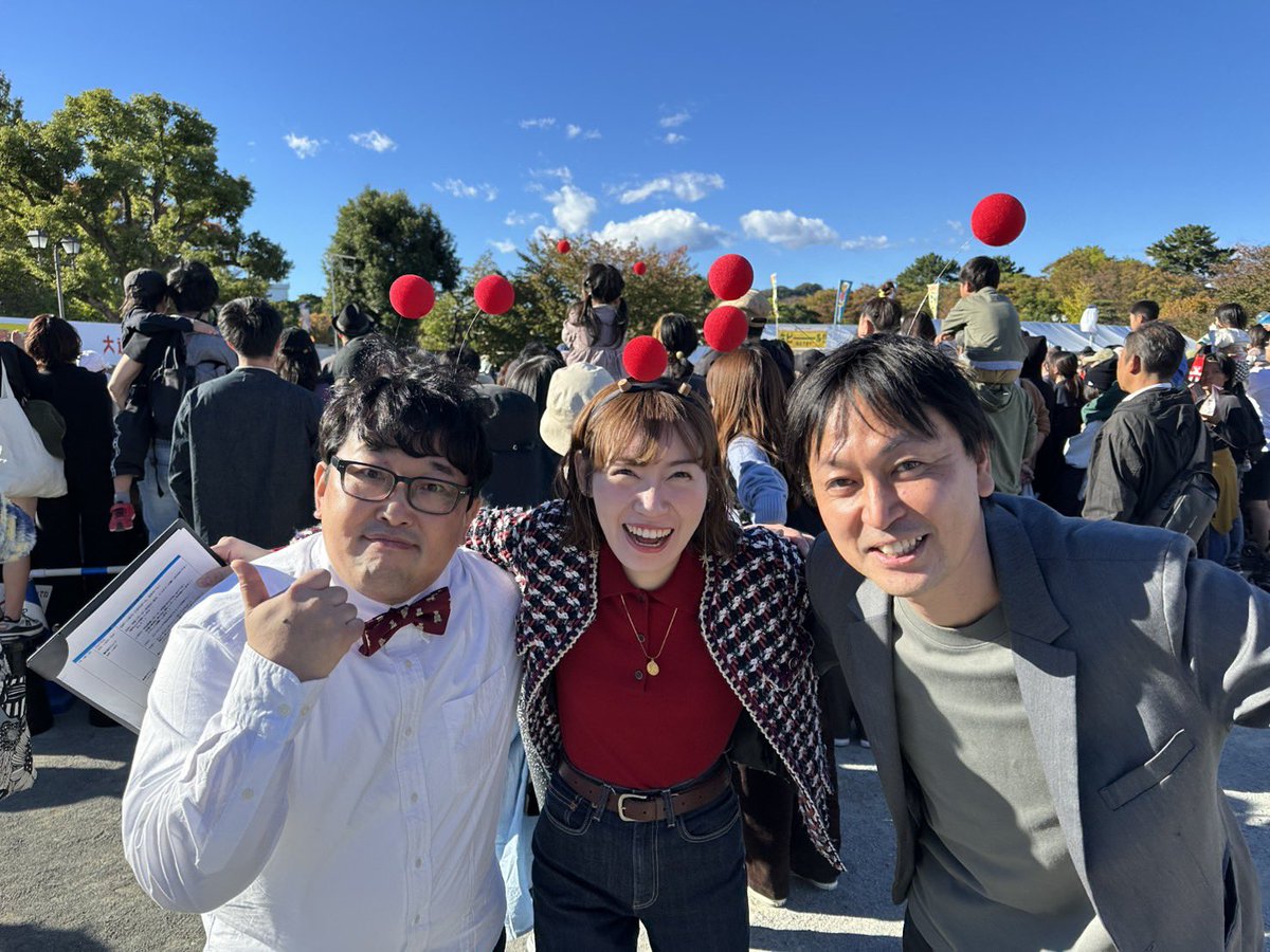 dum_ishii's tweet photo. トコチャン大道芸ワールドカップ in静岡2025生中継ありがとうございました！
当たり前ですがむちゃくちゃ盛り上がってました！TEAM中継は今日1日でだいぶ仲良くなりましたw久しぶりに会ったいまりちゃんは爆笑面白レディに成長してました。
今後もTEAM中継をよろしくお願いいたします🤲再放送も是非！ https://t.co/qkMlSSyWSi