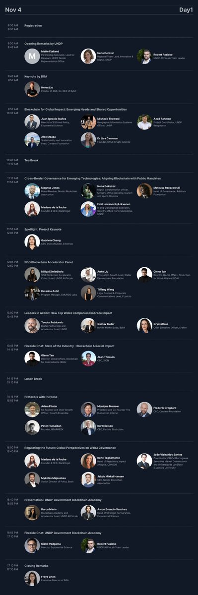 ChainforGood's tweet photo. Updated Agenda:

For any last-minute updates or real-time info, check our website 👉 https://t.co/KSf7axo13B

The #ChainsofChange and #BGAwards are almost here! 🌍 

Join global changemakers, @UN officials, and Web3 leaders in #Copenhagen for the #BlockchainImpactForum, as we share insights on sustainability, inclusion, and blockchain for real-world impact.    

We’re revealing the official agenda highlights! Here’s what awaits you 👇 

Day 1 – #ChainsofChange
Panel discussions and fireside chats featuring UNDP AltFinLab, government leaders, and pioneering blockchain innovators.    

Day 2 – #BGAwards Ceremony & Showcase  
Live pitches, SDG Blockchain Accelerator projects, networking sessions, and awards celebrating impactful blockchain solutions.    

💫 Hosted by @ChainforGood & @UNDP AltFinLab  

⚡ Supported by our sponsors: @BybitEU · @burnt_xion · @adbc_ae · @vechainofficial · @foundation_gsr · @Mantle_Official · @flock_io · @hetu_protocol · @MasChainMY 

📰  Media Partner: @Cointelegraph 

🌐 Community Partners: @nordicblock · @Cardano_CF · @StellarOrg · @MalaysiaBCW · @activ8lab · @blockchain_abc · @NapulETH · @MoodServices · @BCNLfoundation · @gbweekofficial · @WiBTalks · UKUS Crypto Alliance · ThinkX Global · Growth Ensemble @AdamFlinter · @ChainRctnGlobal · @499_DAO · @DirectEdDev · @AfBlockChamp · @vitalismorg · @mmerge_io · @BlackVogel_ · @EuCInitiative · @SustainableADA · @Impact_Web3 · @AsiaWeb3Ai · @partisiampc · @INATBA_org · @BlockchainforEU · @bundesblock 

🎫 Don’t miss this chance to connect, learn, and be part of the global #BlockchainForGood movement.   

Register now: https://t.co/EQEVtaVvHq 

More info: https://t.co/VZAVmdIDdR  

#BGA
