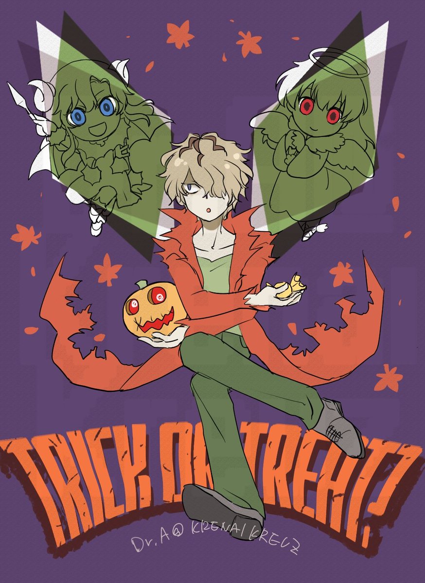 krenaikreuz's tweet image. TRICK or TREAT!!
悪魔と天使に秋ギャリーを添えて……