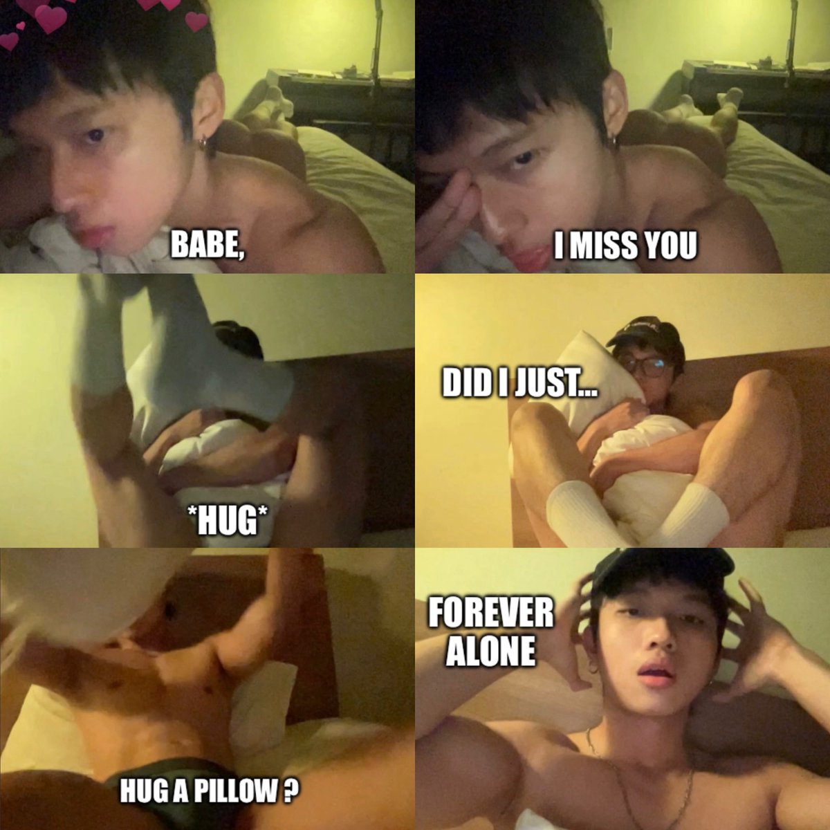 omggghiii's tweet image. did i just…hug a pillow ?