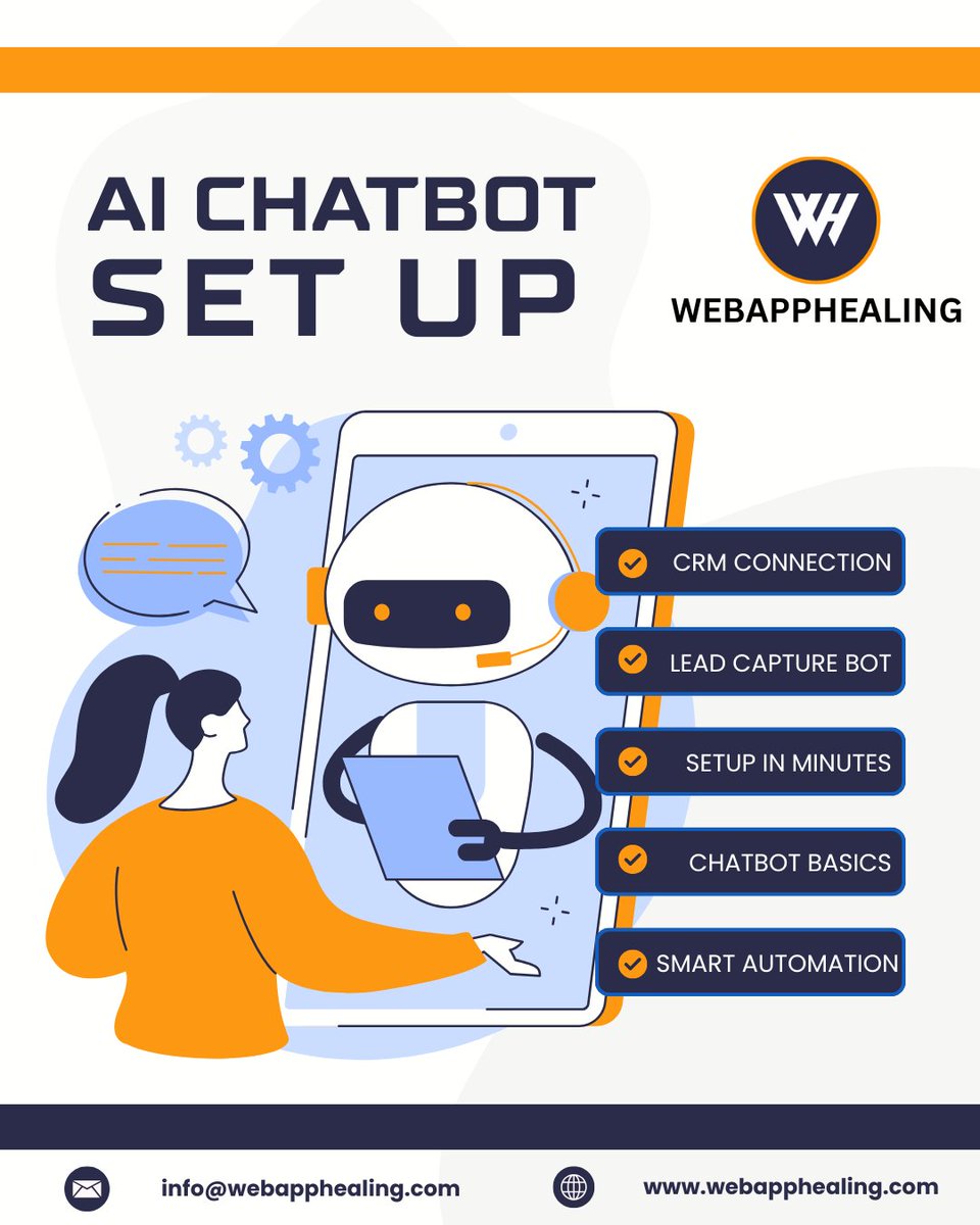 webapphealing's tweet photo. Transform the way your business connects with customers!
Meet our AI Chatbot Setup — built to engage visitors, capture leads, and connect directly with your CRM in minutes.
#AIChatbot #Automation #LeadGeneration #CRMIntegration #CustomerExperience #Webapphealing #ChatbotSolutions https://t.co/qusEbiQzHS