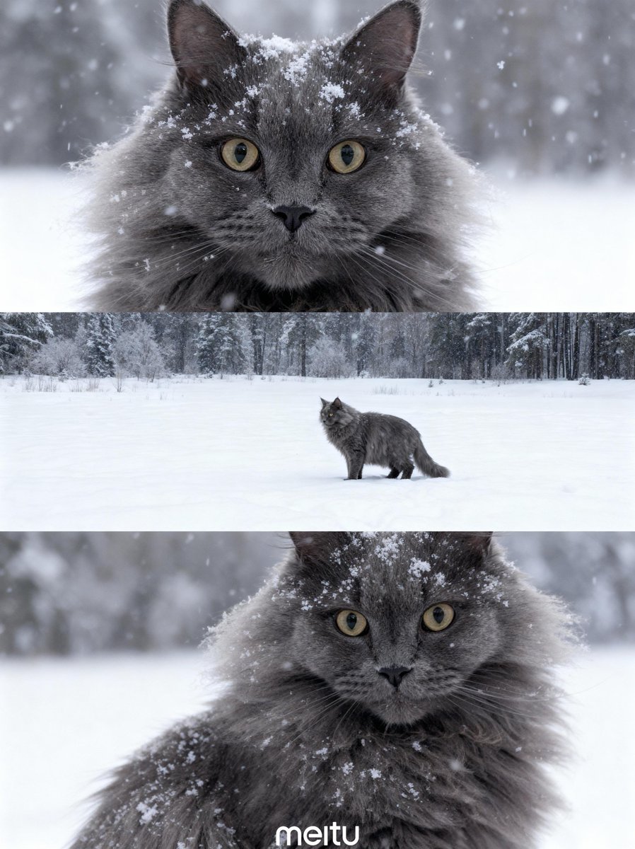 link820__'s tweet photo. 雪景色3コマ❄🐈‍⬛

#サイベリアン #猫 https://t.co/7MPGOC2UoS
