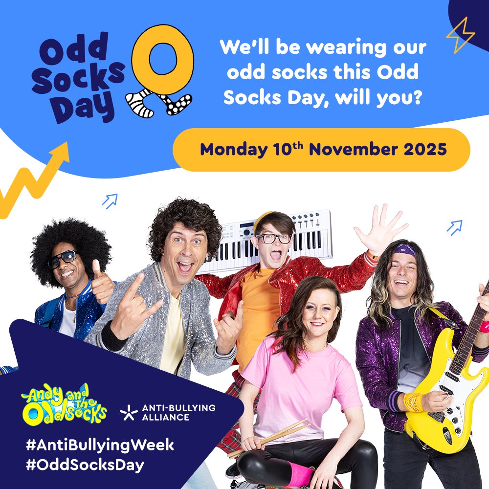 Get your odd socks ready! 
#OddSocksDay kicks off #AntiBullyingWeek on Monday 10th November. We're wearing odd
socks to help end childhood bullying that affects millions. Will you join us?
bit.ly/45Ai9v1 <a href="/ABAonline/">Anti-Bullying Alliance #AntiBullyingWeek</a>