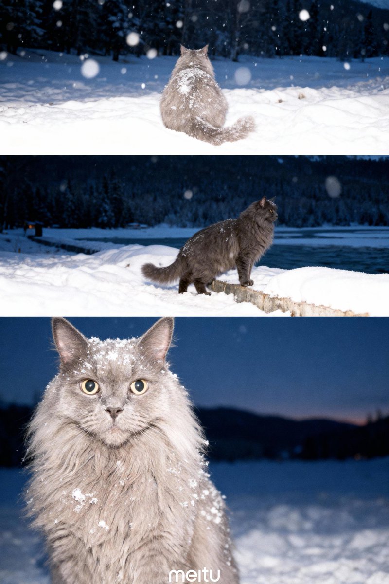 link820__'s tweet photo. 雪景色が似合うシベリア猫🐈‍⬛❄

#サイベリアン #猫 #AI加工 https://t.co/CWcnLn7qbE