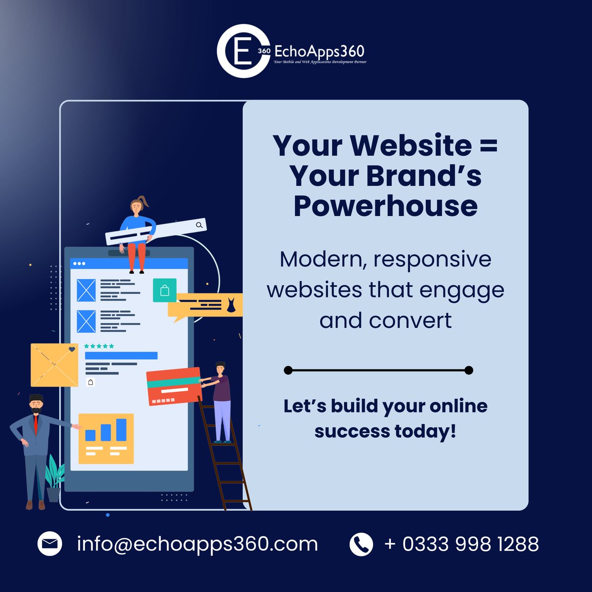 echoapps360's tweet image. Your business deserves a website that speaks for your brand.
EchoApps360 builds stunning, SEO-optimized websites that drive real growth.
💻 Get started today at echoapps360.com
#WebsiteDevelopment #WebDesign #DigitalPresence #EchoApps360 #BusinessGrowth