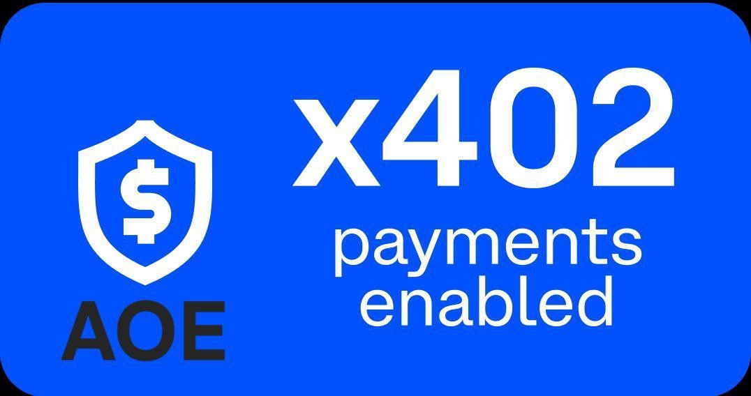 Bits_Zilla's tweet photo. 🫣Imagine if paying on the internet were as simple as sending data.

That’s what #x402 does:

It revives the old HTTP code 402 Payment Required and gives it a real purpose.

When a website, API, or AI agent returns a 402, it’s no longer an error,  it’s a price tag.

🤓Example: “This endpoint costs 0.01 USDC. Pay to continue.”

🤑The agent pays instantly, receives the data, and moves on.

🧾No accounts.

💵No billing pages.

👤No human intervention.

A payment protocol built directly into HTTP, the foundation of the entire web. ⚙️

An early-stage project working to implement this technology is $AOE, developed by the @Oxbull5  team a highly reputable group working daily to bring this vision to life!

Official account:
@Aoe_base 

CA:
 0x080212E31d4224e89BD94c1d5662452897741907