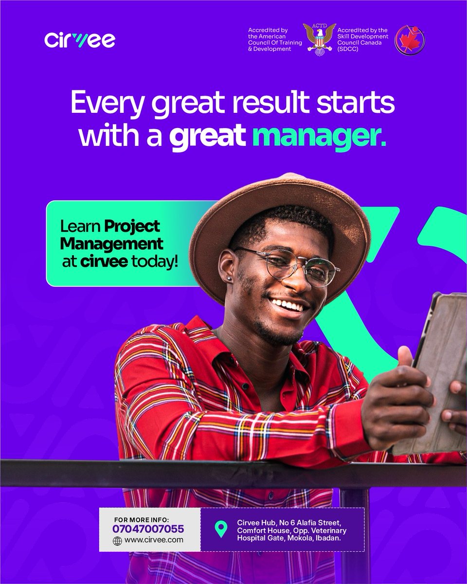 hellocirvee's tweet image. Every successful team has one thing in common, a skilled project manager. 💼
Learn how to lead, plan, and deliver results with confidence.

Enroll in Project Management at Cirvee today!

📅 Next Cohort: Nov 17th
📞 07047007055 | DM us

#ProjectManagement #LearnWithCirvee