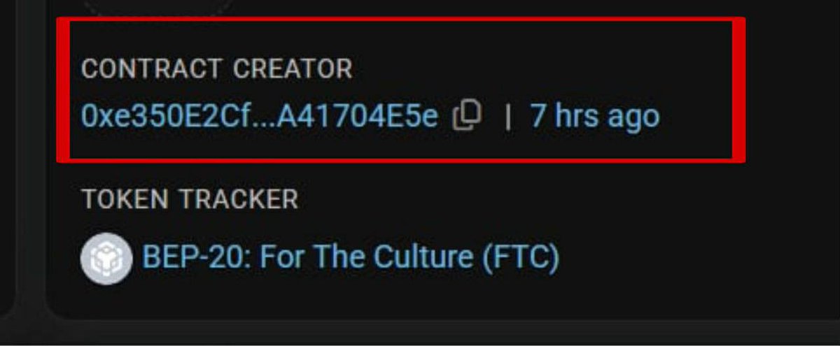 CA: 0x0e30ce6a114293eb1c9aad7a2704538413fa4444

BNB CHAIN LEAKED WALLET IN THIS YOUTUBE VIDEO: LEAKED WALLET (0xe350E2Cf603a9cCF10C56FCf6918d6BA41704E5e)
youtube.com/watch?v=BjnC1T…

This wallet (0xe350...4e5e) CREATED FOURMEME COIN $FTC
