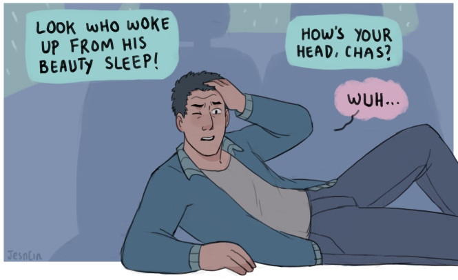 John Constantine in: The Haunting of Chas' Car 