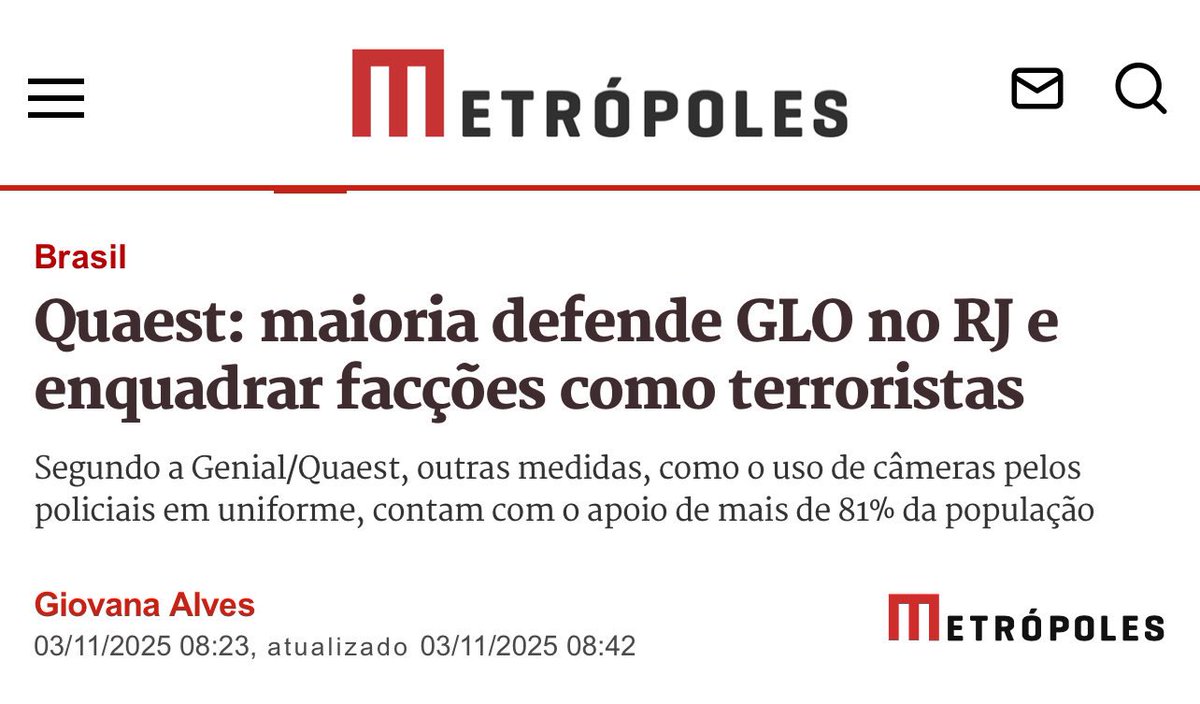 pablogalmeida's tweet photo. Só o governo Lula e a esquerda não querem enquadrar facções como grupos terroristas. https://t.co/AbGKcJi0LH