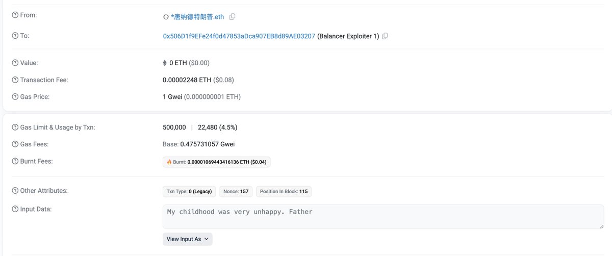 mario_malloc's tweet image. Clearly @Balancer hacker has to pay a compensation