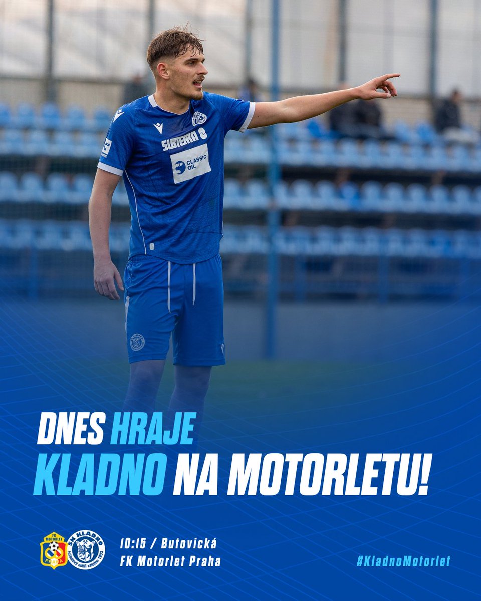 ⚽️ DNES HRAJE #KLADNO NA MOTORLETU!💙

⏰ 10:15
🆚 FK Motorlet Praha
🏟️ Butovická
🏆 3. ČFL - skupina A / 14.kolo

#KladnoMotorlet