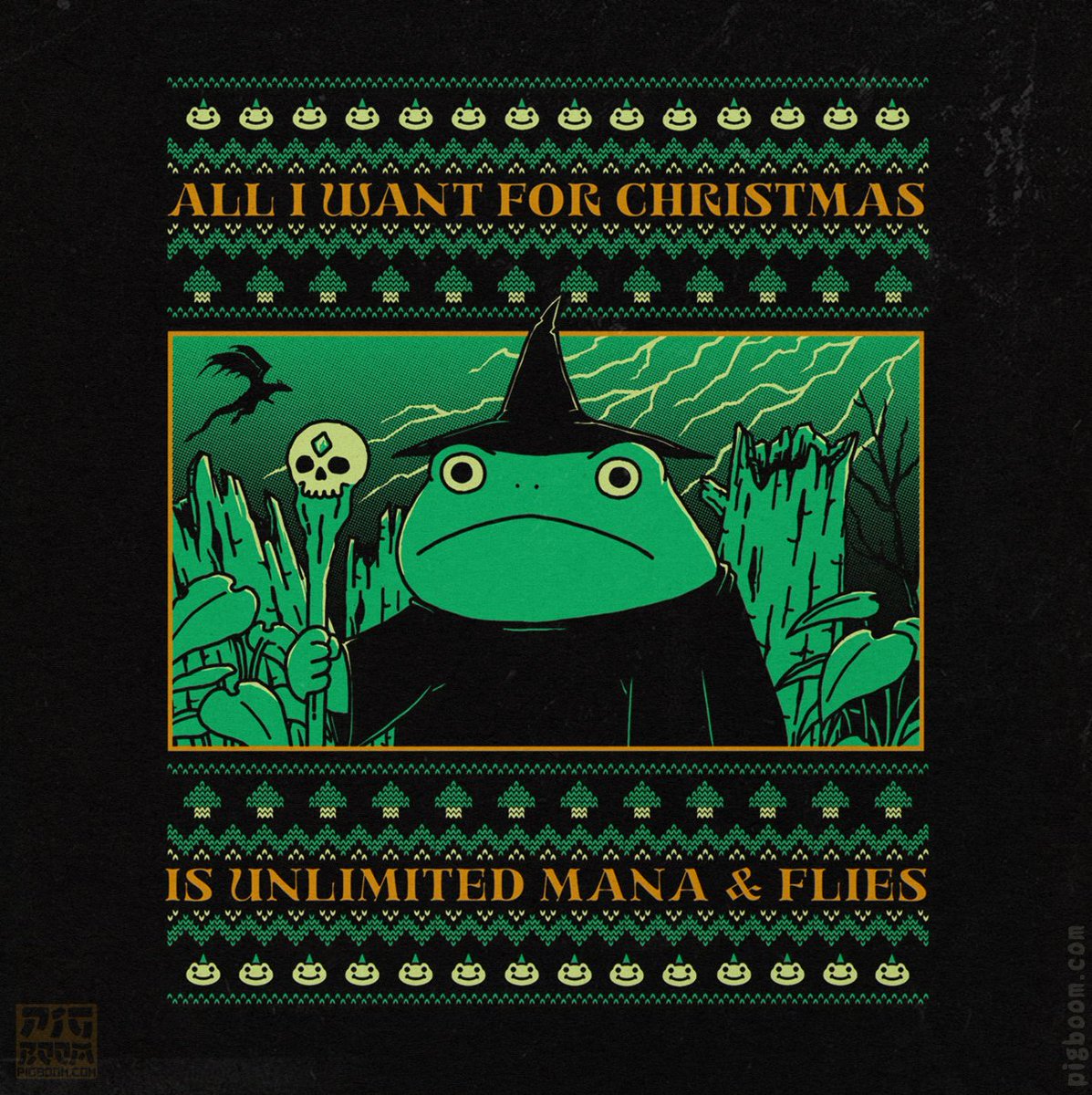 pigboomart's tweet image. Swampy sweater! 🐸 Unlimited Mana - Is now Up for Sale! Today Only. Screen printed Tee &amp;amp; Sweater. Don't miss it, Order Now shop.pigboom.com/oink

#wizardfrog #magefrog #fantasyadventure #fantasyart #wizards #uglysweater #sweaterweather #sweater #frogart #frogcore #christmasgift