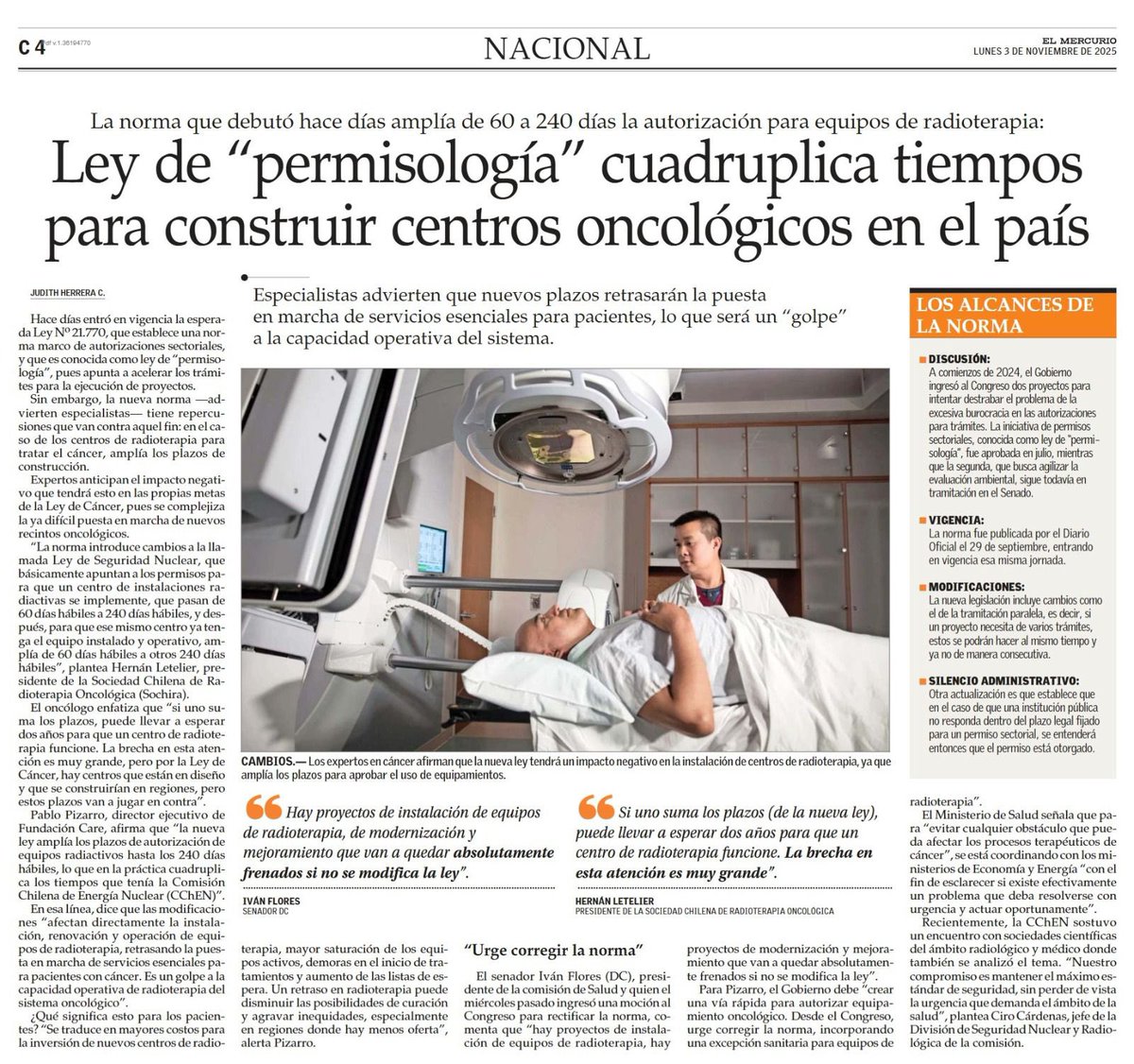 Mientras las familias esperan meses por un tratamiento contra el cáncer, el Estado cuadruplica los plazos para construir centros oncológicos.
No hay excusas. La vida de los chilenos debe estar siempre por encima de cualquier ideología.
Vamos a terminar con esa permisología