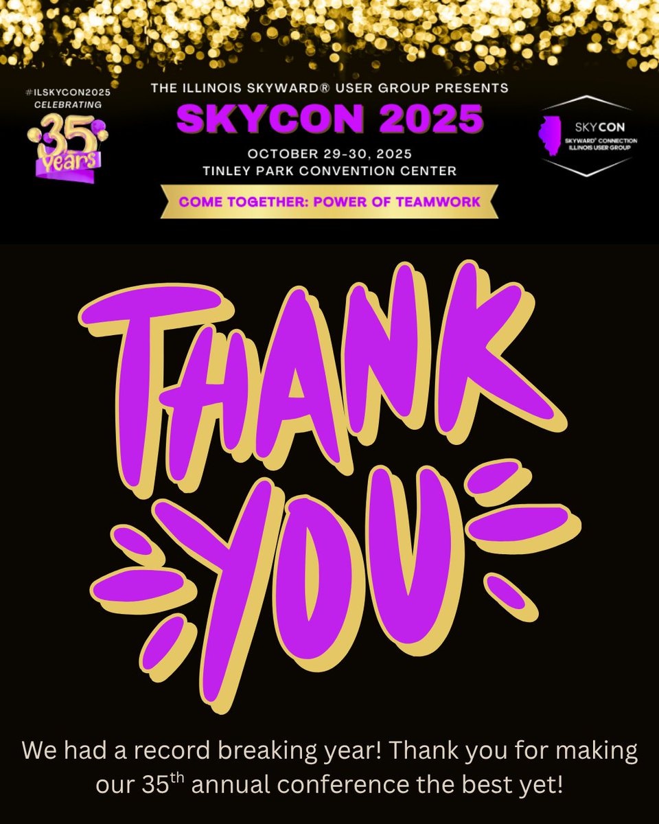 Thank you so much for making #ILSkyCon2025 a success! 

Don't forget to complete the conference survey so we can plan for next year!

Session presentations, if they were submitted, are attached to the session on the SKYCON2025 app/site - skycon2025.sched.com