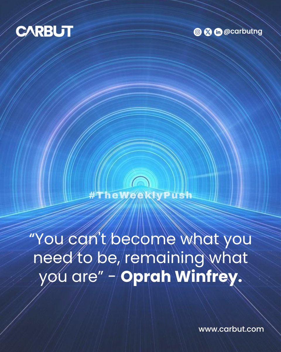 carbutng's tweet photo. Mondays just got better.
Introducing THE WEEKLY PUSH; your Monday spark to stay consistent, focused, and fired up for growth.
Tune in every Monday to keep your journey in motion.
#TheWeeklyPush #MondayMotivation #CARBUT #StayInspired https://t.co/6TKGmKIJKo